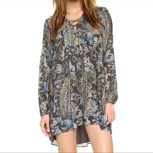 Free People Long Sleeved Paisley Dress